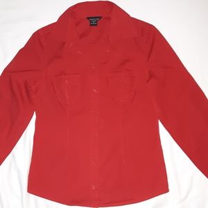 Moda International Red Dress Shirt Small